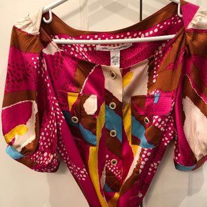 Vibrant Diana Von Furstenberg 100% Silk Dress